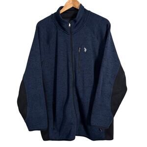 Sale $5 US Polo Assn Navy Sweater Jacket Men's Size XXL Color Block Full Zip